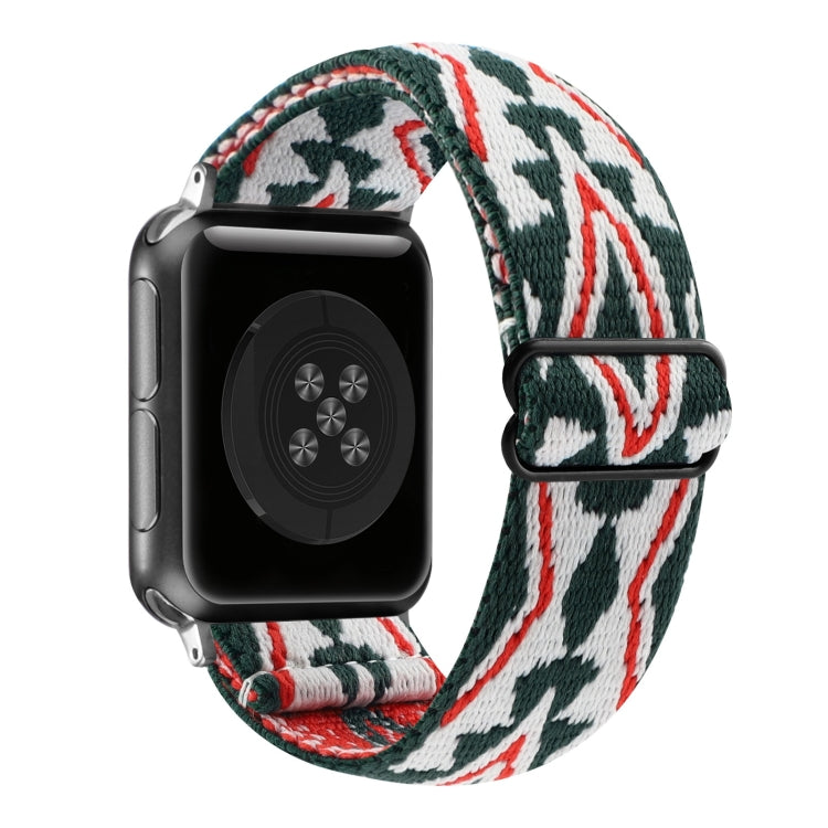 Bracelet de montre élastique à boucle de style ethnique, For Apple Watch Series 7 41mm / 6 & SE & 5 & 4 40mm, For Apple Watch Ultra 49mm / Series 8&7 45mm / SE 2&6&SE&5&4 44mm