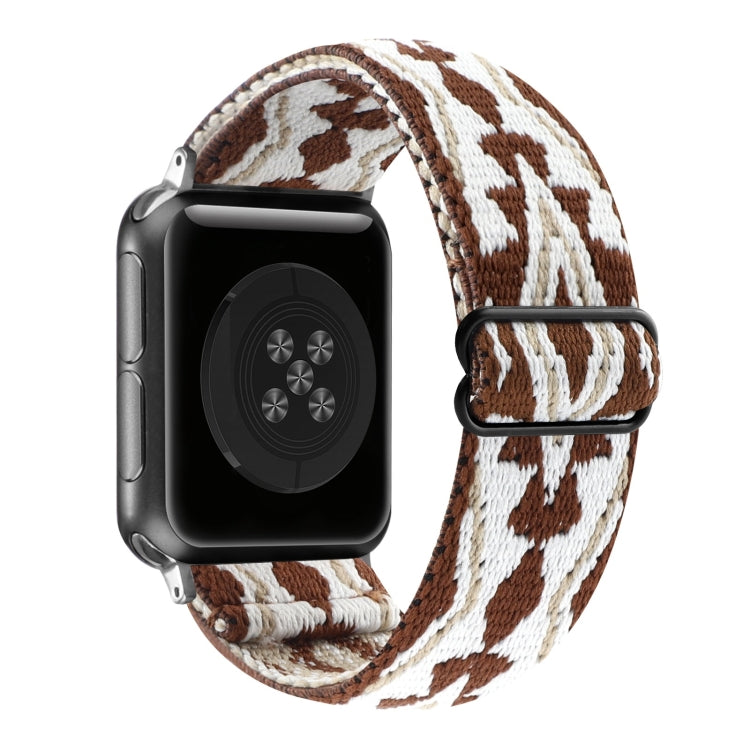 Bracelet de montre élastique à boucle de style ethnique, For Apple Watch Series 7 41mm / 6 & SE & 5 & 4 40mm, For Apple Watch Ultra 49mm / Series 8&7 45mm / SE 2&6&SE&5&4 44mm