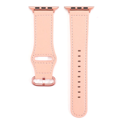 Bracelet de montre en cuir véritable de couleur unie, For Apple Watch Series 7 41mm / 6 & SE & 5 & 4 40mm / 3 & 2 & 1 38mm, For Apple Watch Series 7 45mm / 6 & SE & 5 & 4 44mm / 3 & 2 & 1 42mm