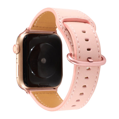 Bracelet de montre en cuir véritable de couleur unie, For Apple Watch Series 7 41mm / 6 & SE & 5 & 4 40mm / 3 & 2 & 1 38mm, For Apple Watch Series 7 45mm / 6 & SE & 5 & 4 44mm / 3 & 2 & 1 42mm
