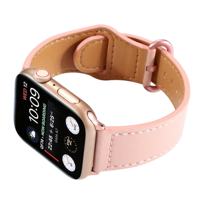 Bracelet de montre en cuir véritable de couleur unie, For Apple Watch Series 7 41mm / 6 & SE & 5 & 4 40mm / 3 & 2 & 1 38mm, For Apple Watch Series 7 45mm / 6 & SE & 5 & 4 44mm / 3 & 2 & 1 42mm
