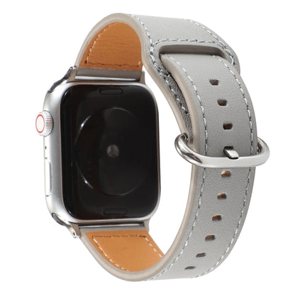 Bracelet de montre en cuir véritable de couleur unie, For Apple Watch Series 7 41mm / 6 & SE & 5 & 4 40mm / 3 & 2 & 1 38mm, For Apple Watch Series 7 45mm / 6 & SE & 5 & 4 44mm / 3 & 2 & 1 42mm