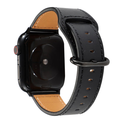 Bracelet de montre en cuir véritable de couleur unie, For Apple Watch Series 7 41mm / 6 & SE & 5 & 4 40mm / 3 & 2 & 1 38mm, For Apple Watch Series 7 45mm / 6 & SE & 5 & 4 44mm / 3 & 2 & 1 42mm