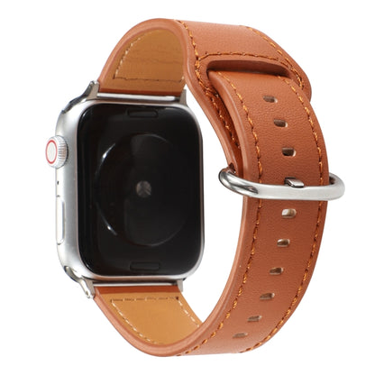 Bracelet de montre en cuir véritable de couleur unie, For Apple Watch Series 7 41mm / 6 & SE & 5 & 4 40mm / 3 & 2 & 1 38mm, For Apple Watch Series 7 45mm / 6 & SE & 5 & 4 44mm / 3 & 2 & 1 42mm