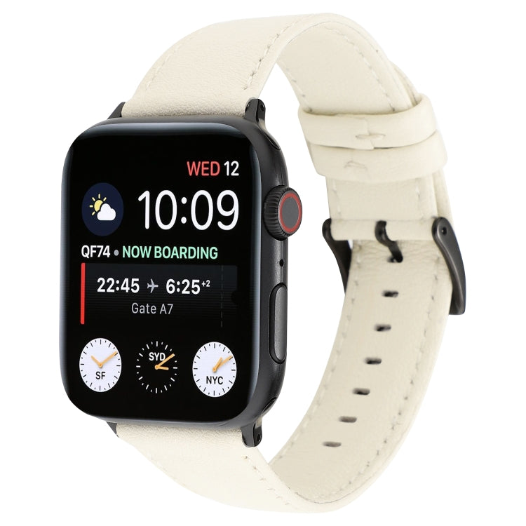Bracelet de montre en cuir texturé de vachette, For Apple Watch Series 8&7 41mm / SE 2&6&SE&5&4 40mm / 3&2&1 38mm, For Apple Watch Series 7 45mm / 6 & SE & 5 & 4 44mm / 3 & 2 & 1 42mm, For Apple Watch Series 7 41mm / 6 & SE & 5 & 4 40mm / 3 & 2 & 1 38m...