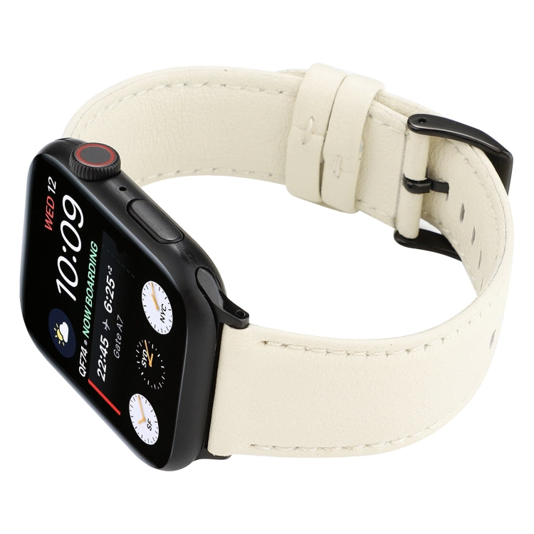 Bracelet de montre en cuir texturé de vachette, For Apple Watch Series 8&7 41mm / SE 2&6&SE&5&4 40mm / 3&2&1 38mm, For Apple Watch Series 7 45mm / 6 & SE & 5 & 4 44mm / 3 & 2 & 1 42mm, For Apple Watch Series 7 41mm / 6 & SE & 5 & 4 40mm / 3 & 2 & 1 38m...