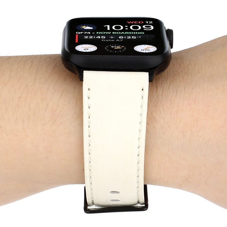 Bracelet de montre en cuir texturé de vachette, For Apple Watch Series 8&7 41mm / SE 2&6&SE&5&4 40mm / 3&2&1 38mm, For Apple Watch Series 7 45mm / 6 & SE & 5 & 4 44mm / 3 & 2 & 1 42mm, For Apple Watch Series 7 41mm / 6 & SE & 5 & 4 40mm / 3 & 2 & 1 38m...