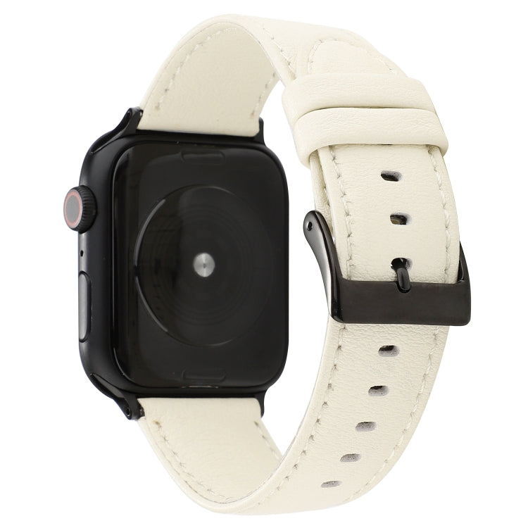 Bracelet de montre en cuir texturé de vachette, For Apple Watch Series 8&7 41mm / SE 2&6&SE&5&4 40mm / 3&2&1 38mm, For Apple Watch Series 7 45mm / 6 & SE & 5 & 4 44mm / 3 & 2 & 1 42mm, For Apple Watch Series 7 41mm / 6 & SE & 5 & 4 40mm / 3 & 2 & 1 38m...
