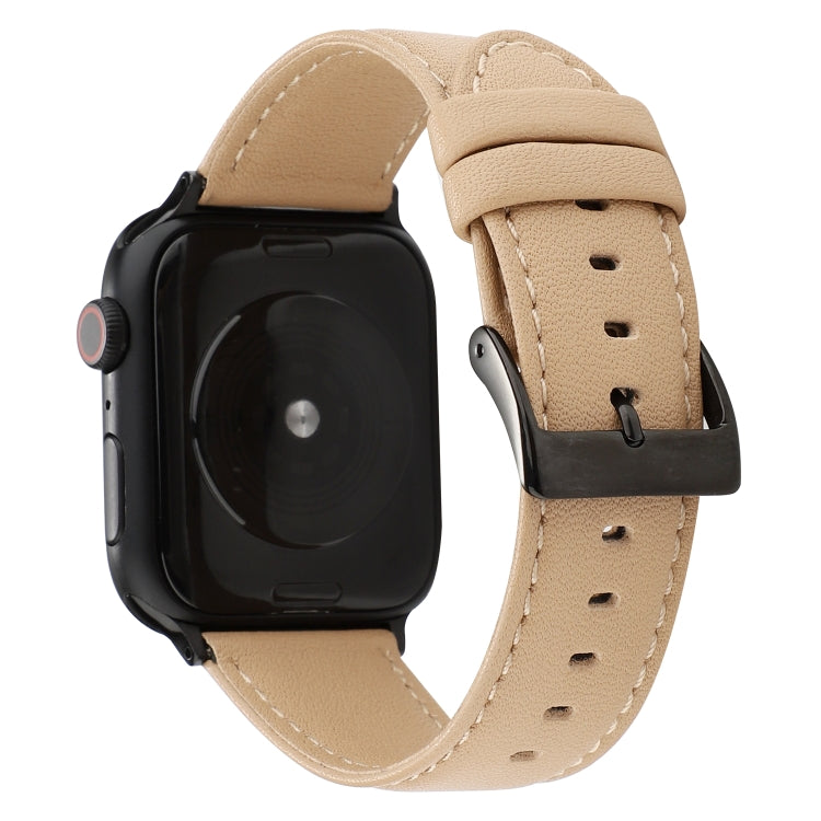 Bracelet de montre en cuir texturé de vachette, For Apple Watch Series 8&7 41mm / SE 2&6&SE&5&4 40mm / 3&2&1 38mm, For Apple Watch Series 7 45mm / 6 & SE & 5 & 4 44mm / 3 & 2 & 1 42mm, For Apple Watch Series 7 41mm / 6 & SE & 5 & 4 40mm / 3 & 2 & 1 38m...