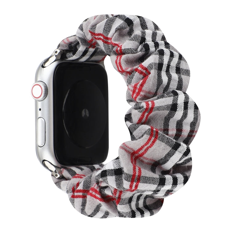 Bracelet de montre en tissu à motif de fleurs à carreaux, For Apple Watch Ultra 49mm / Series 8&7 45mm / SE 2&6&SE&5&4 44mm / 3&2&1 42mm, For Apple Watch Series 8&7 41mm / SE 2&6&SE&5&4 40mm / 3&2&1 38mm                                                 ...