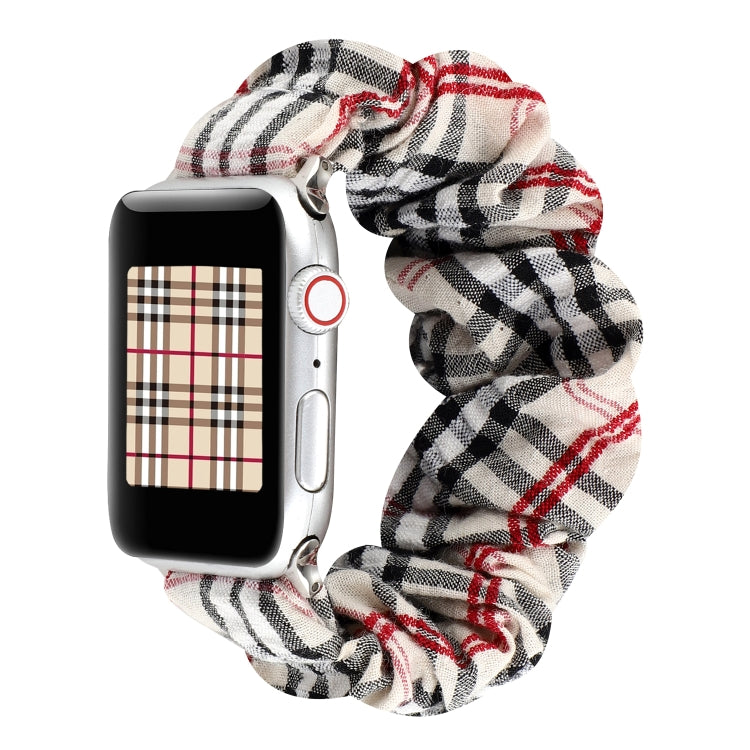 Bracelet de montre en tissu à motif de fleurs à carreaux, For Apple Watch Ultra 49mm / Series 8&7 45mm / SE 2&6&SE&5&4 44mm / 3&2&1 42mm, For Apple Watch Series 8&7 41mm / SE 2&6&SE&5&4 40mm / 3&2&1 38mm                                                 ...