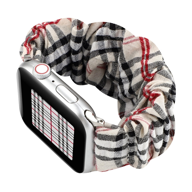 Bracelet de montre en tissu à motif de fleurs à carreaux, For Apple Watch Ultra 49mm / Series 8&7 45mm / SE 2&6&SE&5&4 44mm / 3&2&1 42mm, For Apple Watch Series 8&7 41mm / SE 2&6&SE&5&4 40mm / 3&2&1 38mm                                                 ...