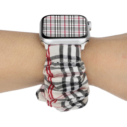 Bracelet de montre en tissu à motif de fleurs à carreaux, For Apple Watch Ultra 49mm / Series 8&7 45mm / SE 2&6&SE&5&4 44mm / 3&2&1 42mm, For Apple Watch Series 8&7 41mm / SE 2&6&SE&5&4 40mm / 3&2&1 38mm                                                 ...