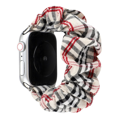 Bracelet de montre en tissu à motif de fleurs à carreaux, For Apple Watch Ultra 49mm / Series 8&7 45mm / SE 2&6&SE&5&4 44mm / 3&2&1 42mm, For Apple Watch Series 8&7 41mm / SE 2&6&SE&5&4 40mm / 3&2&1 38mm                                                 ...