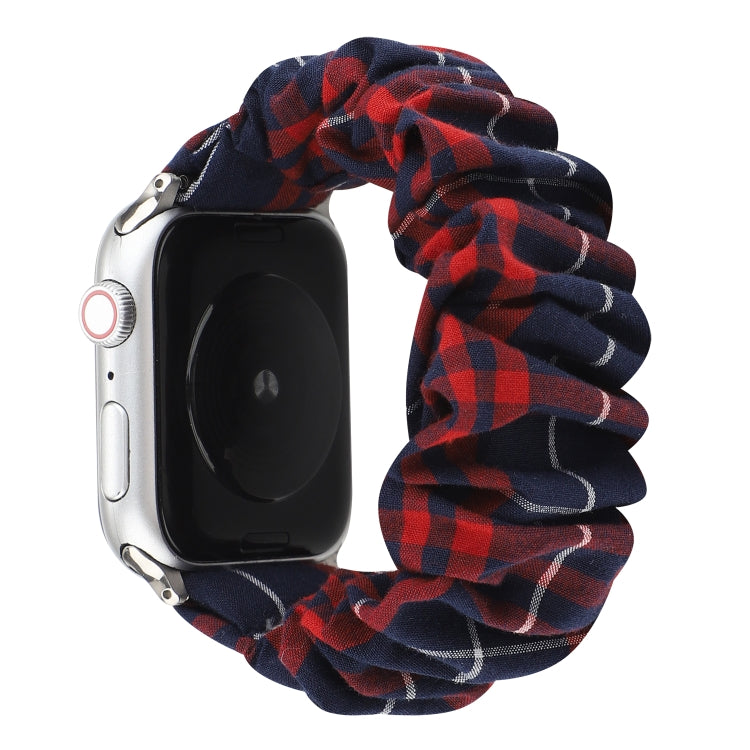 Bracelet de montre en tissu à motif de fleurs à carreaux, For Apple Watch Ultra 49mm / Series 8&7 45mm / SE 2&6&SE&5&4 44mm / 3&2&1 42mm, For Apple Watch Series 8&7 41mm / SE 2&6&SE&5&4 40mm / 3&2&1 38mm                                                 ...