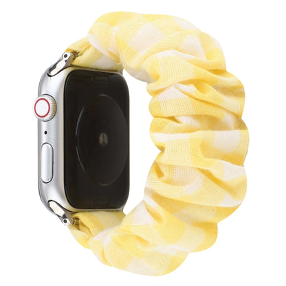 Tissu à carreaux + bracelet de montre en acier inoxydable, For Apple Watch Series 7 41mm / 6 & SE & 5 & 4 40mm / 3 & 2 & 1 38mm, For Apple Watch Series 7 45mm / 6 & SE & 5 & 4 44mm / 3 & 2 & 1 42mm