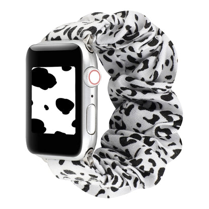 Bracelet en tissu + anneau de cheveux en acier inoxydable, For Apple Watch Series 7 41mm / 6 & SE & 5 & 4 40mm / 3 & 2 & 1 38mm, For Apple Watch Series 7 45mm / 6 & SE & 5 & 4 44mm / 3 & 2 & 1 42mm                                                       ...