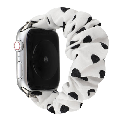 Bracelet en tissu + anneau de cheveux en acier inoxydable, For Apple Watch Series 7 41mm / 6 & SE & 5 & 4 40mm / 3 & 2 & 1 38mm, For Apple Watch Series 7 45mm / 6 & SE & 5 & 4 44mm / 3 & 2 & 1 42mm                                                       ...