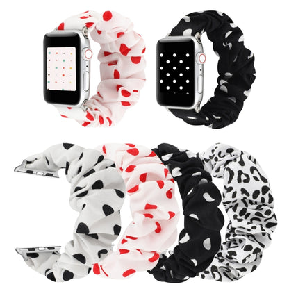 Bracelet en tissu + anneau de cheveux en acier inoxydable, For Apple Watch Series 7 41mm / 6 & SE & 5 & 4 40mm / 3 & 2 & 1 38mm, For Apple Watch Series 7 45mm / 6 & SE & 5 & 4 44mm / 3 & 2 & 1 42mm                                                       ...
