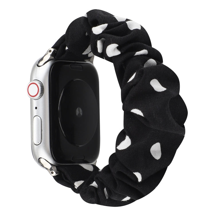Bracelet en tissu + anneau de cheveux en acier inoxydable, For Apple Watch Series 7 41mm / 6 & SE & 5 & 4 40mm / 3 & 2 & 1 38mm, For Apple Watch Series 7 45mm / 6 & SE & 5 & 4 44mm / 3 & 2 & 1 42mm                                                       ...