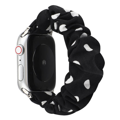 Bracelet en tissu + anneau de cheveux en acier inoxydable, For Apple Watch Series 7 41mm / 6 & SE & 5 & 4 40mm / 3 & 2 & 1 38mm, For Apple Watch Series 7 45mm / 6 & SE & 5 & 4 44mm / 3 & 2 & 1 42mm                                                       ...