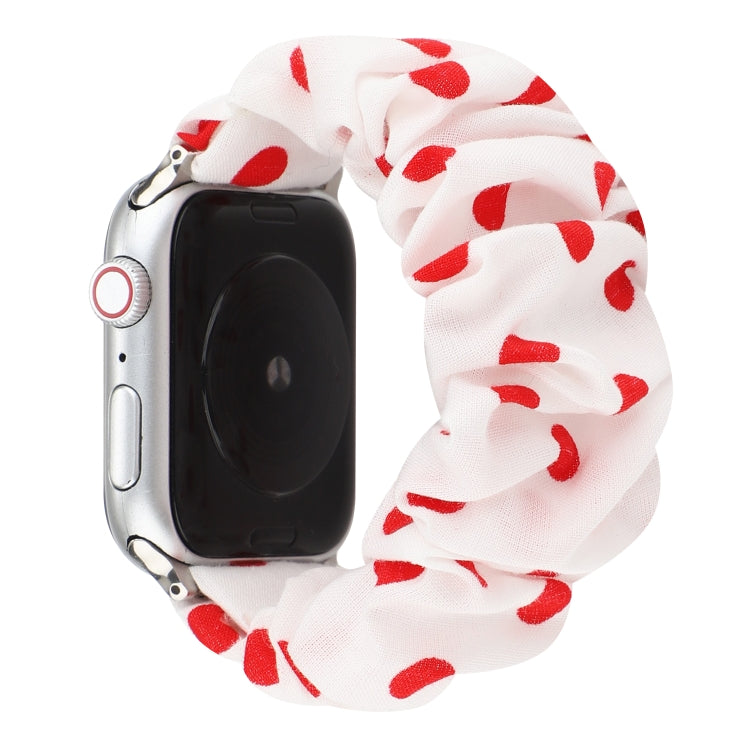 Bracelet en tissu + anneau de cheveux en acier inoxydable, For Apple Watch Series 7 41mm / 6 & SE & 5 & 4 40mm / 3 & 2 & 1 38mm, For Apple Watch Series 7 45mm / 6 & SE & 5 & 4 44mm / 3 & 2 & 1 42mm                                                       ...