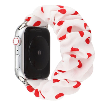 Bracelet en tissu + anneau de cheveux en acier inoxydable, For Apple Watch Series 7 41mm / 6 & SE & 5 & 4 40mm / 3 & 2 & 1 38mm, For Apple Watch Series 7 45mm / 6 & SE & 5 & 4 44mm / 3 & 2 & 1 42mm                                                       ...
