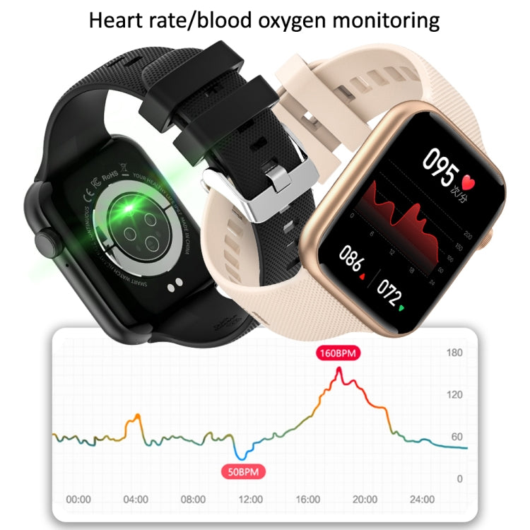 HT15 1,85 pouces bande de silicone IP67 montre intelligente étanche, prise en charge des appels Bluetooth / surveillance du sommeil