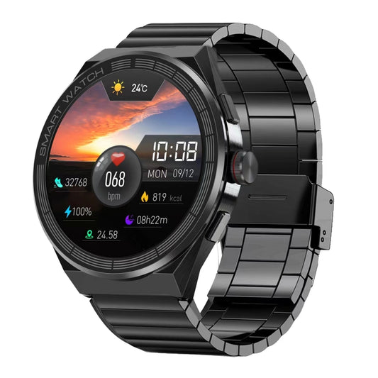 BM01 Bracelet en acier de 1,45 pouces IP68 Montre intelligente étanche Prise en charge Appel Bluetooth / NFC, Steel Band (Black), Steel Band (Silver)