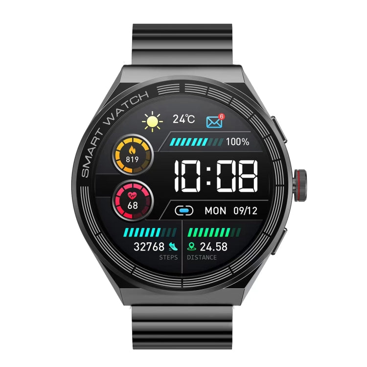BM01 Bracelet en acier de 1,45 pouces IP68 Montre intelligente étanche Prise en charge Appel Bluetooth / NFC, Steel Band (Black), Steel Band (Silver)