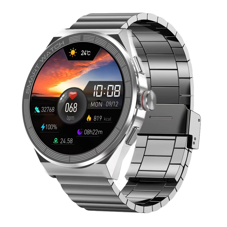 BM01 Bracelet en acier de 1,45 pouces IP68 Montre intelligente étanche Prise en charge Appel Bluetooth / NFC, Steel Band (Black), Steel Band (Silver)