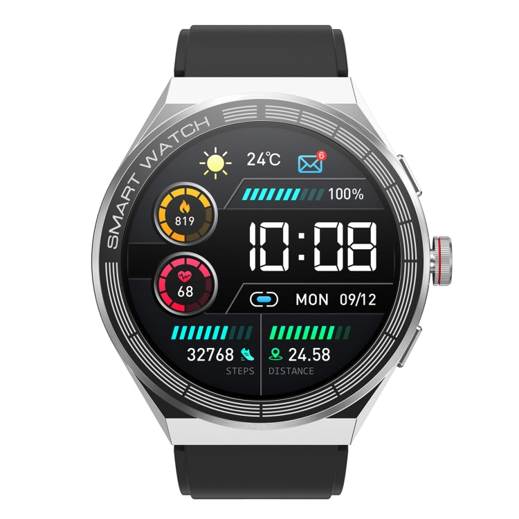 BM01 Bande de silicone de 1,45 pouce IP68 Montre intelligente étanche Prise en charge Appel Bluetooth / NFC, Silicone Band (Silver), Silicone Band (Black)