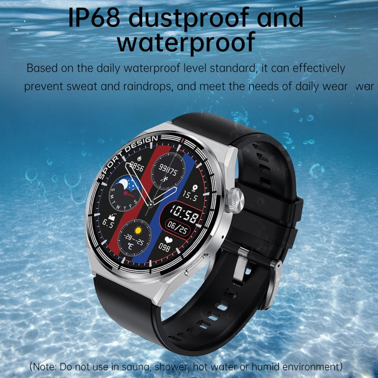 HDT 3 Max 1,6 pouces Bande de silicone IP67 Montre intelligente étanche Prise en charge Appel Bluetooth / NFC, Silicone Band (Black), Silicone Band (Silver)