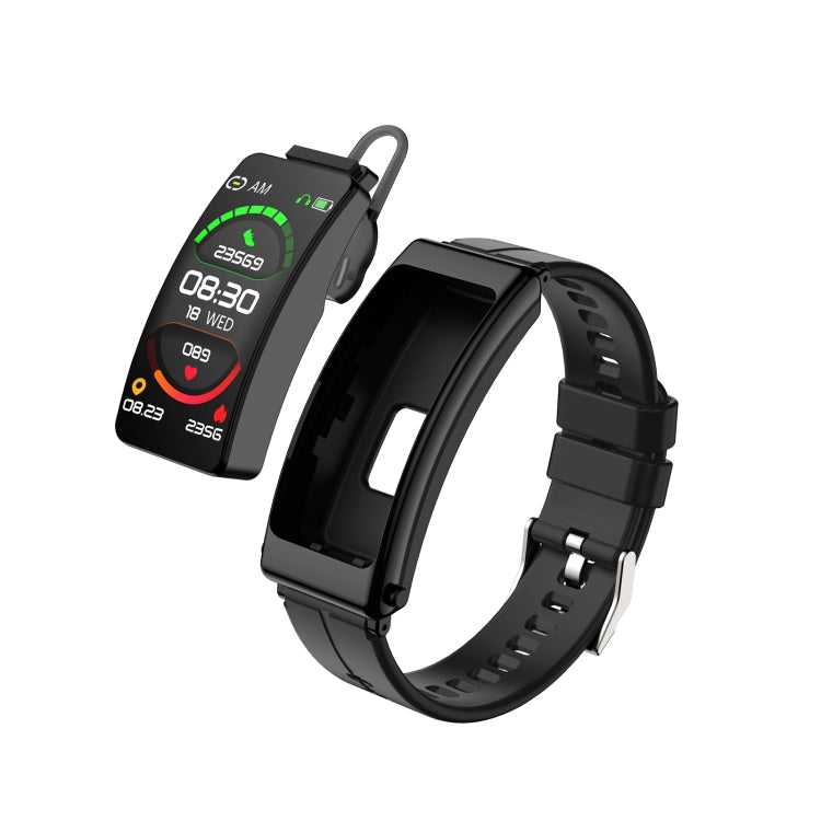 K13 1,14 pouces bande de silicone écouteur détachable montre intelligente prise en charge Bluetooth appel, Silicone Band (Black), Silicone Band (Red), Silicone Band (Black Silver)