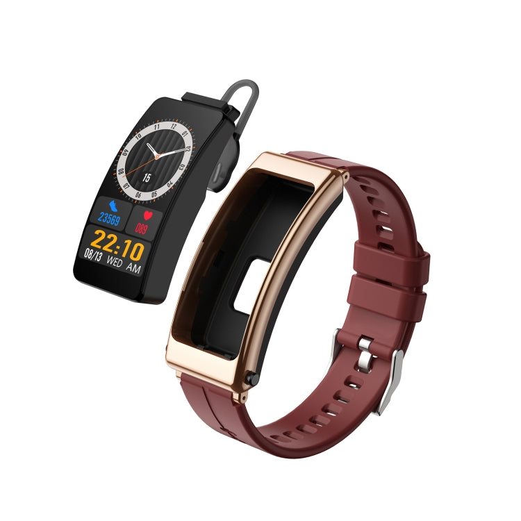 K13 1,14 pouces bande de silicone écouteur détachable montre intelligente prise en charge Bluetooth appel, Silicone Band (Black), Silicone Band (Red), Silicone Band (Black Silver)