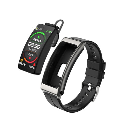 K13 1,14 pouces bande de silicone écouteur détachable montre intelligente prise en charge Bluetooth appel, Silicone Band (Black), Silicone Band (Red), Silicone Band (Black Silver)