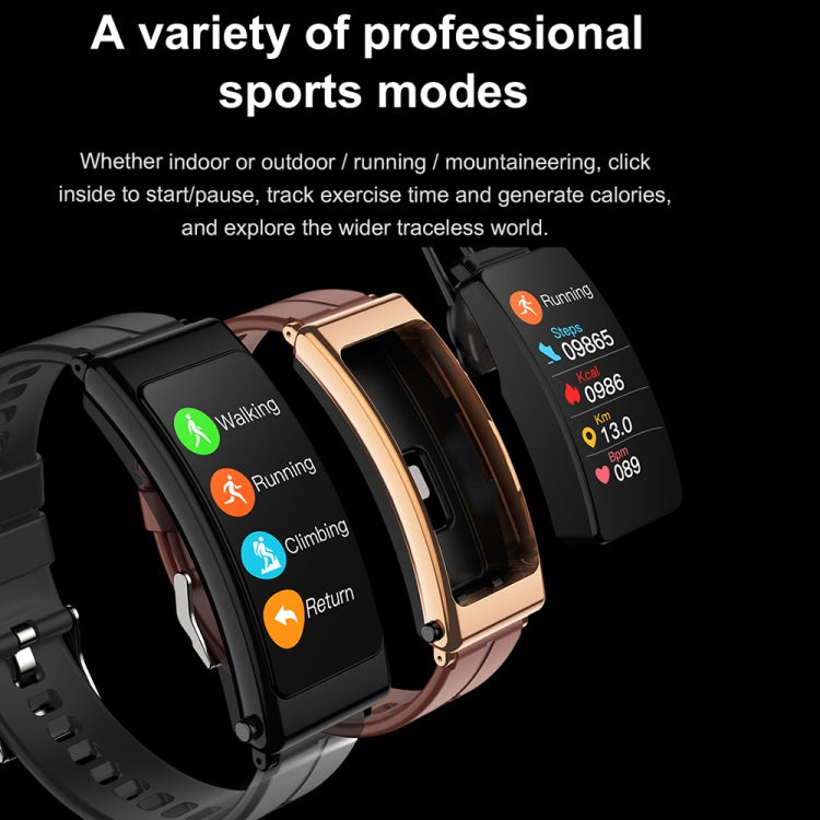 K13 1,14 pouces bande de silicone écouteur détachable montre intelligente prise en charge Bluetooth appel, Silicone Band (Black), Silicone Band (Red), Silicone Band (Black Silver)