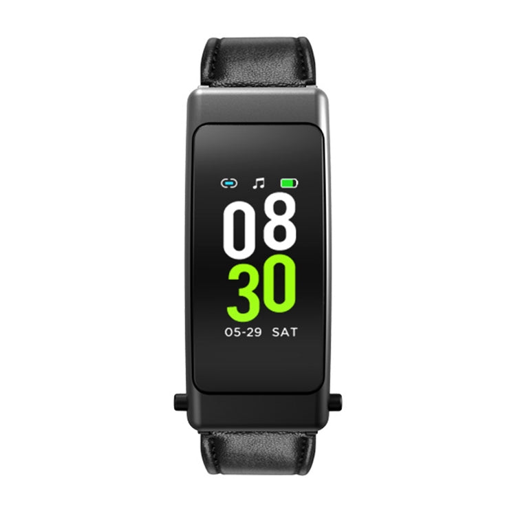 K30 0,96 pouces bande de cuir écouteur détachable vie étanche montre intelligente prise en charge Bluetooth appel, Leather Band (Brown), Leather Band (Black), Leather Band (Brown Silver)