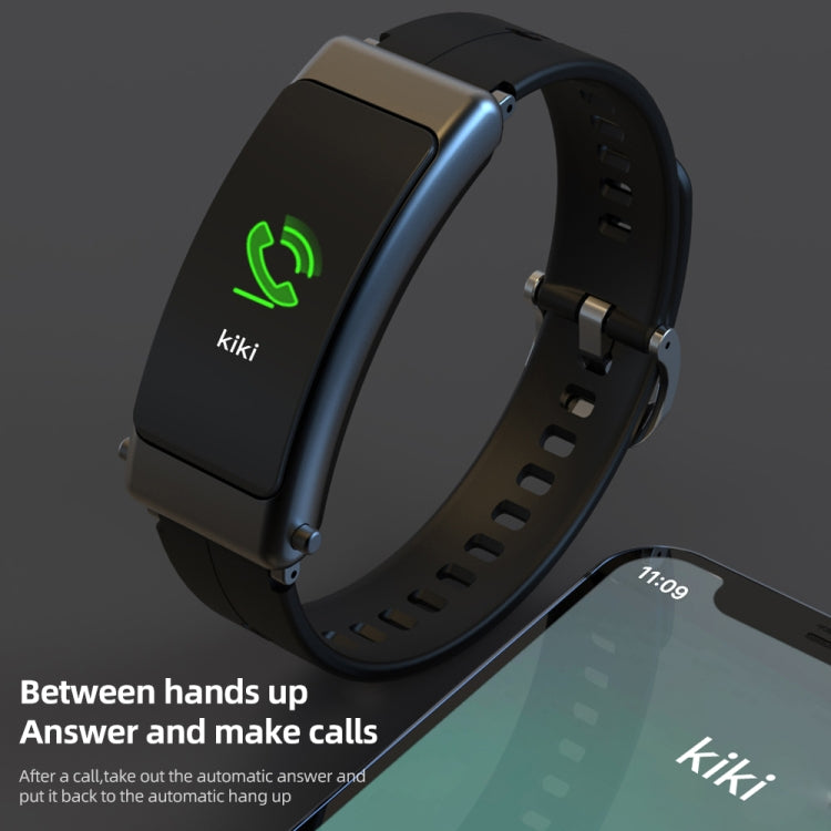K30 0,96 pouces bande de cuir écouteur détachable vie étanche montre intelligente prise en charge Bluetooth appel, Leather Band (Brown), Leather Band (Black), Leather Band (Brown Silver)