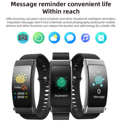K30 0,96 pouces bande de cuir écouteur détachable vie étanche montre intelligente prise en charge Bluetooth appel, Leather Band (Brown), Leather Band (Black), Leather Band (Brown Silver)