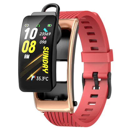 K20 1,14 pouces bande de silicone écouteur détachable vie étanche montre intelligente prise en charge Bluetooth appel, Silicone Band (Black Rose Gold)