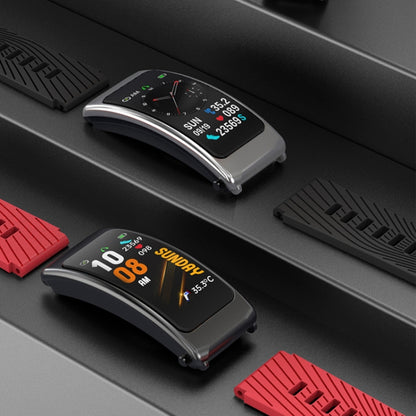 K20 1,14 pouces bande de silicone écouteur détachable vie étanche montre intelligente prise en charge Bluetooth appel, Silicone Band (Black Rose Gold)
