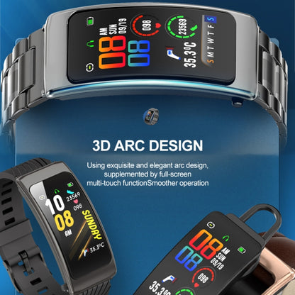 K20 1,14 pouces bande de silicone écouteur détachable vie étanche montre intelligente prise en charge Bluetooth appel, Silicone Band (Black Rose Gold)