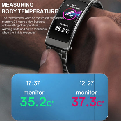 K20 1,14 pouces bande de silicone écouteur détachable vie étanche montre intelligente prise en charge Bluetooth appel, Silicone Band (Black Rose Gold)