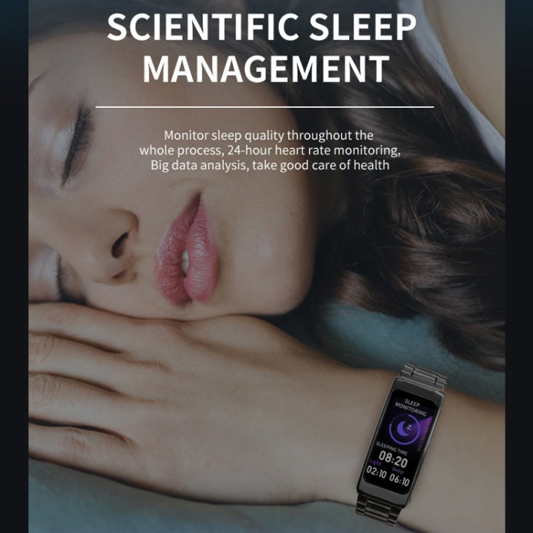 K20 1,14 pouces bande de silicone écouteur détachable vie étanche montre intelligente prise en charge Bluetooth appel, Silicone Band (Black Rose Gold)