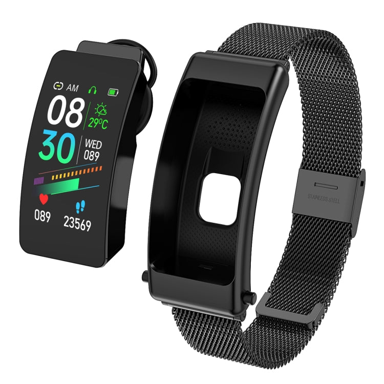K50 1,08 pouces bande d'acier écouteur détachable IP67 étanche montre intelligente prise en charge Bluetooth appel, Steel Band (Black), Steel Band (Gold), Steel Band