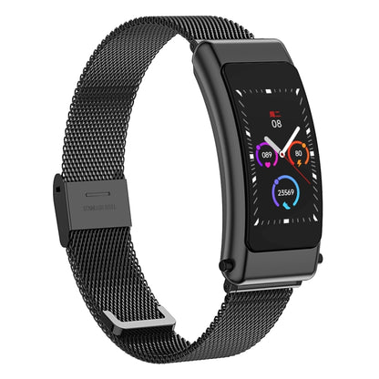 K50 1,08 pouces bande d'acier écouteur détachable IP67 étanche montre intelligente prise en charge Bluetooth appel, Steel Band (Black), Steel Band (Gold), Steel Band