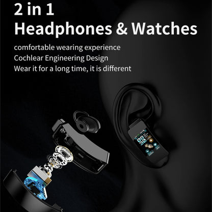 K50 1,08 pouces bande d'acier écouteur détachable IP67 étanche montre intelligente prise en charge Bluetooth appel, Steel Band (Black), Steel Band (Gold), Steel Band