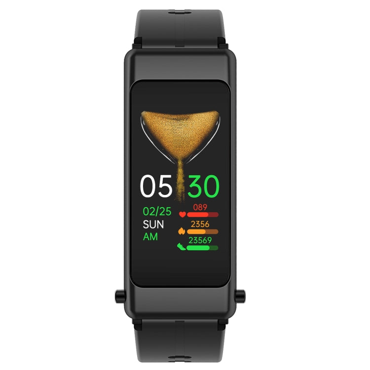 K50 1,08 pouces bande de silicone écouteur détachable IP67 étanche montre intelligente prise en charge Bluetooth appel, Silicone Band (Black), Silicone Band (Black Silver)