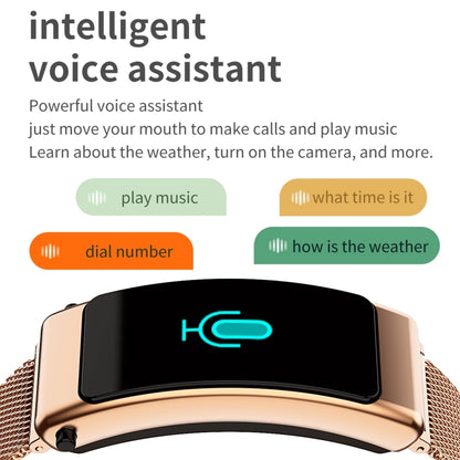K50 1,08 pouces bande de silicone écouteur détachable IP67 étanche montre intelligente prise en charge Bluetooth appel, Silicone Band (Black), Silicone Band (Black Silver)